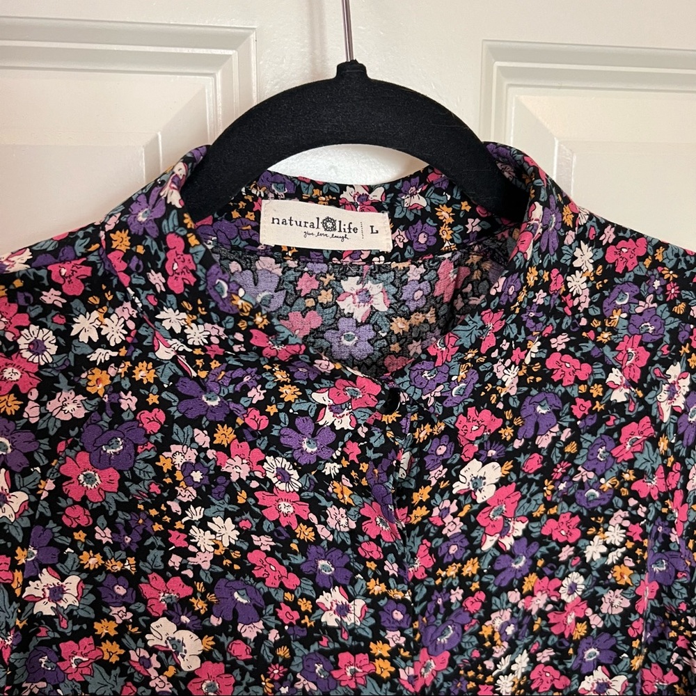 NATURAL LIFE Florence Midi Dress sz L COTTAGECORE